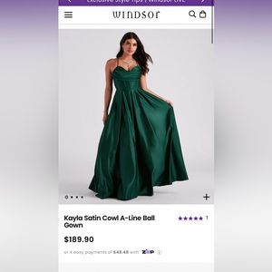 Blondie Nites Green Corset Cowl Neck Prom/Formal Dress With Pockets